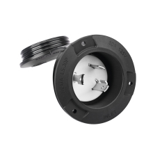 NEMA L5-30P Flanged Inlet Generator Plug - 30A 125V Locking Receptacle Socket