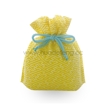 Japan Yellow Temple Drawstring Gift School Lunch Bag