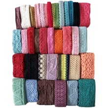 Wholesale Multicolor Cotton Lace Trim in Various Widths: 1cm, 1.3cm, 2cm - Crochet and Embroidery Border Lace Trim