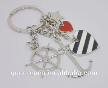 sailor rudder helm keychain ,anchor shaped keychain,starfish keychain