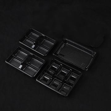 Disposable clear plastic cake box with handle