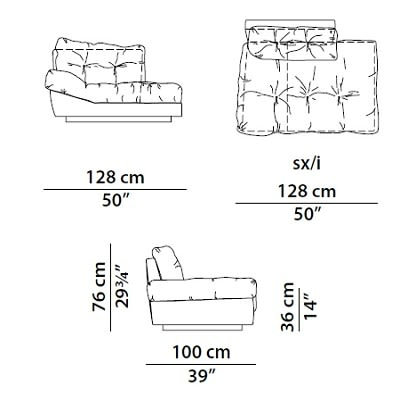 Modern leather milan sofa for living room furniture