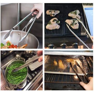 Stainless Steel Kitchen Salad Bread Food Tong