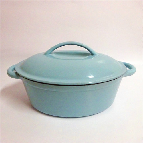 Blue Cast-Iron Oval Casserole