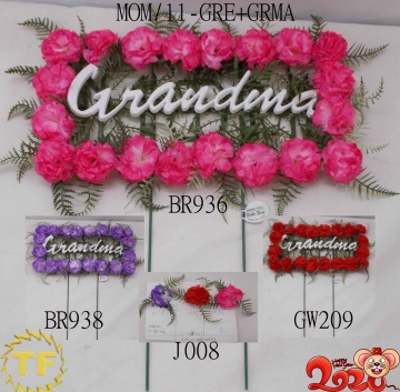 19"Artifical Carnation Blank Pillow Spray