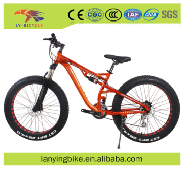 high quality aluminum alloy big wheel bicycle fat tire bike 26inch full suspension