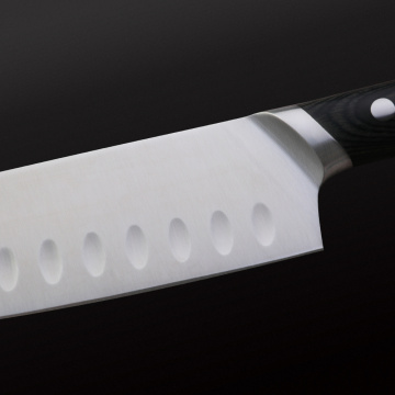 7 ιντσών μαχαίρι Santoku με λαβή ξύλου