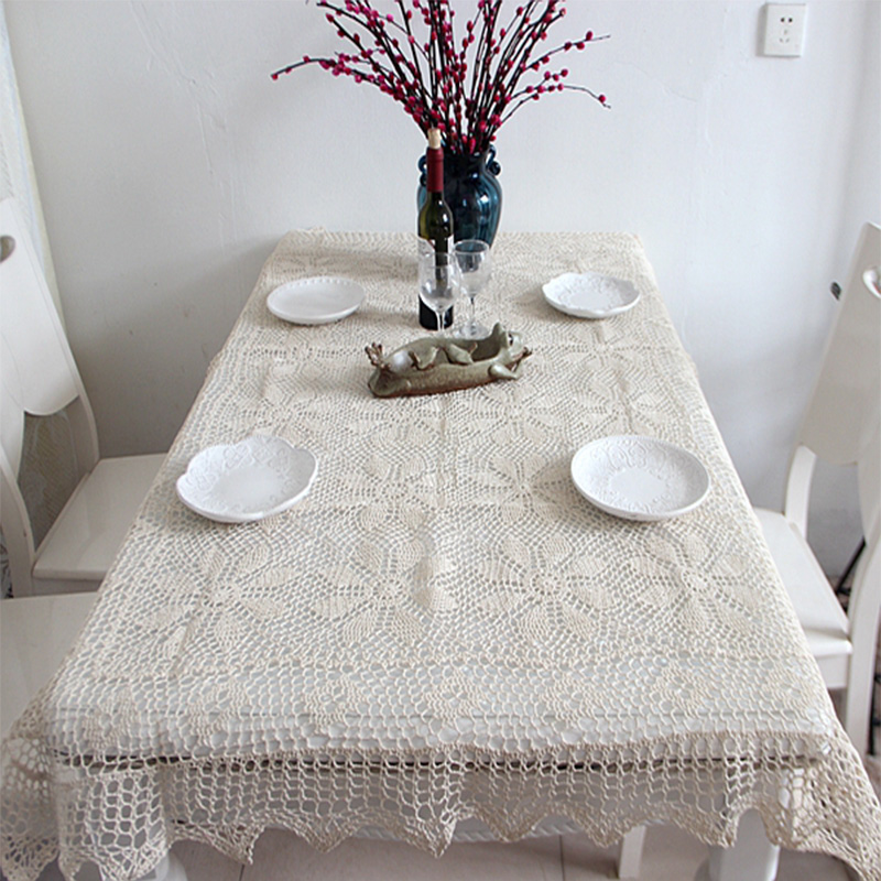 factory wholesale handmade large square crochet table cloth