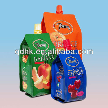 juice bottle bag/plastic bottle juice spout pouch/juice packing bag
