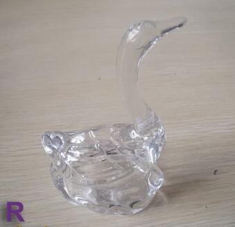Decorative Swan Shaped Glass Ring Holder