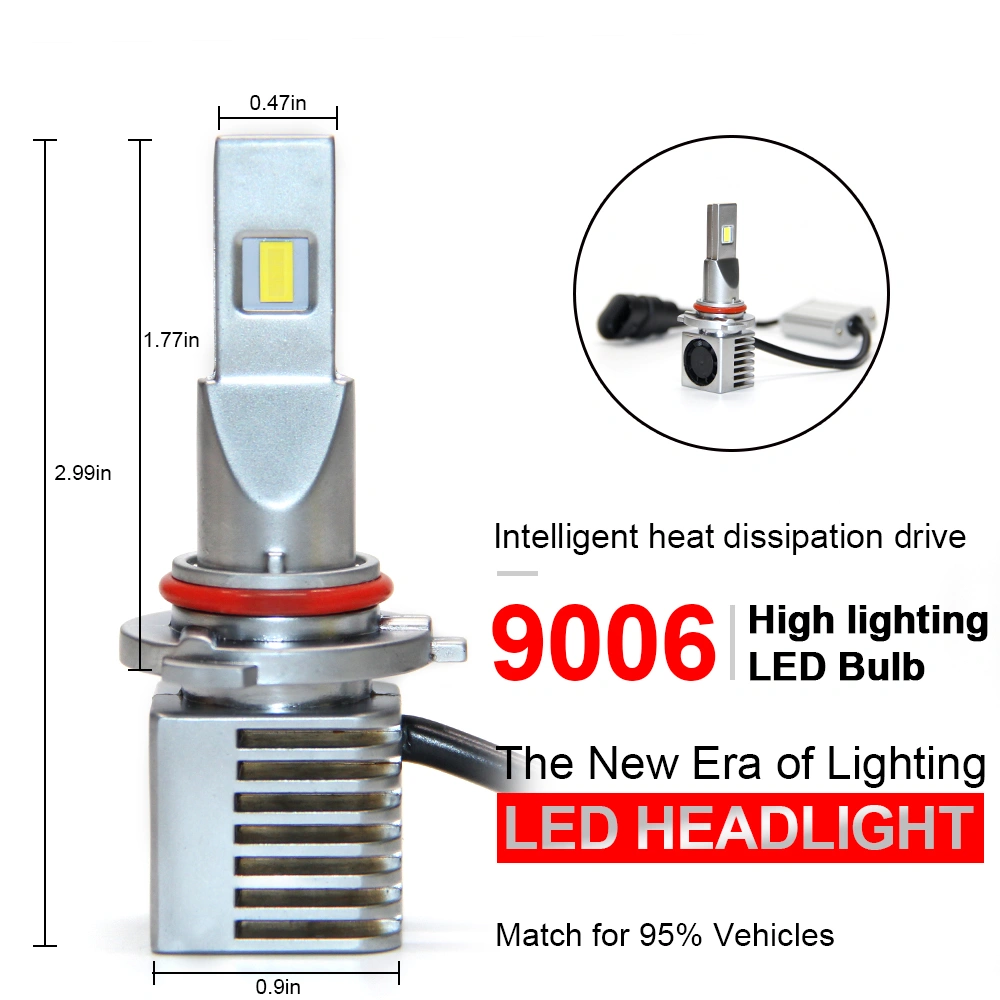 7200lm LED Headlight Bulbs 12V 35W Heat Conduction Air Cooling LED Headlight Bulb 9007 Cooling Fan 9005 9006 H11 H7