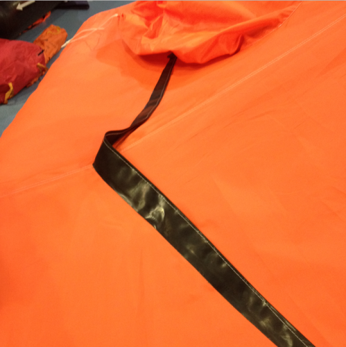 Davit launched inflatable life raft for ship