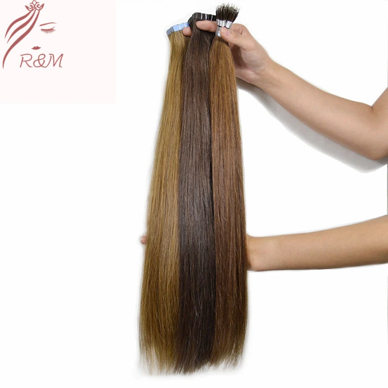High Quality Full Ends Russian Tape Hair Extensions Virgin Peruvian Human Hair