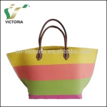 Paper Woven Fabric Straw Beach Bag Big Tote Bag