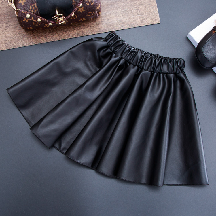 Toddler Kids Baby Girls Cute PU Leather Skirts