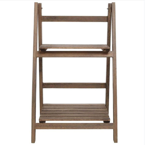 Wood Foldable Flower Shelf Rack Planter Pot Stand