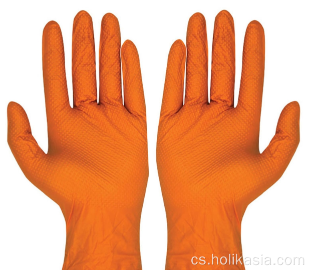 12 palců oranžové jednorázové nitrilové zkoušky rukavice velké