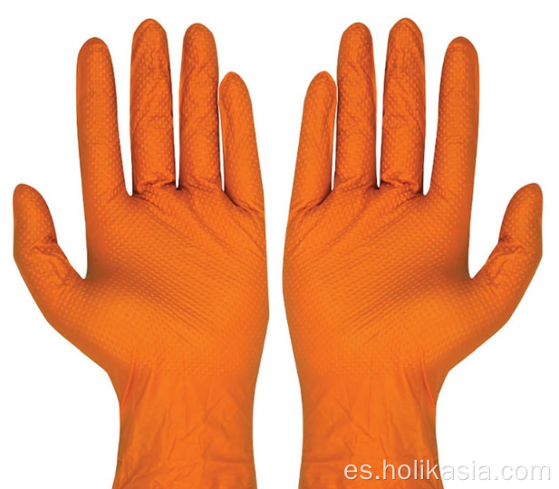 Guantes de examen médico de nitrilo naranja de 9 pulgadas