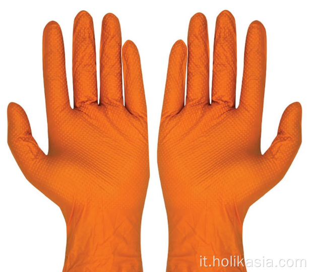 12 pollici di esame di nitrile usa e getta arancione grandi