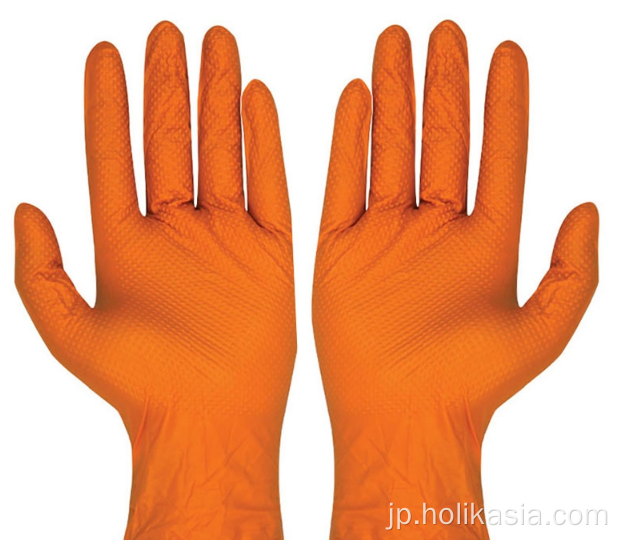 12インチオレンジ使い捨てニトリル試験手袋は大きい