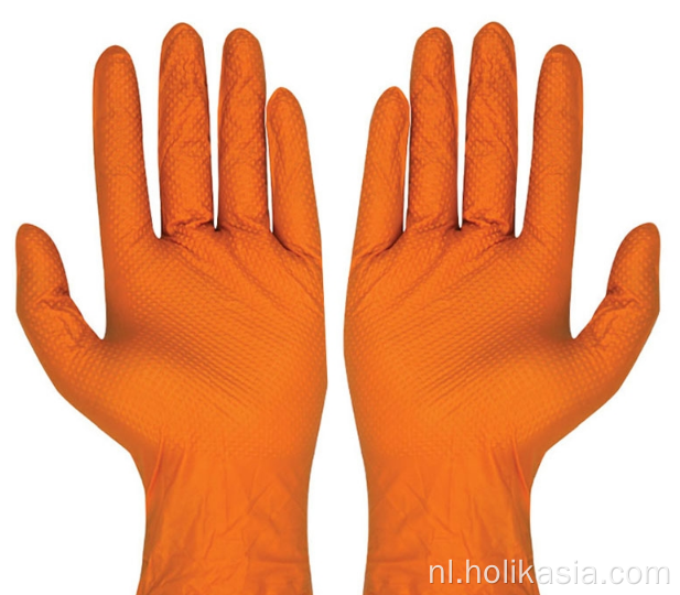 12 inch oranje wegwerp nitrilexamenhandschoenen groot