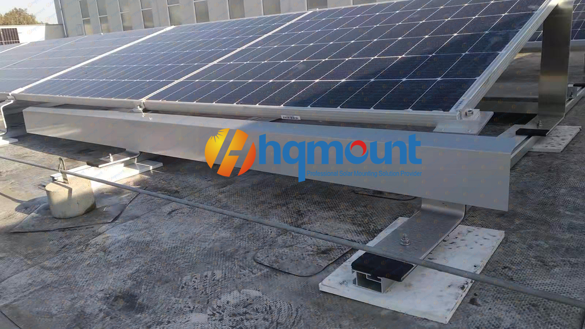 Ballasted Mounting Structure For Flat Roof Solar Pv Panels, High ...