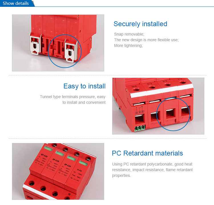 SAIP/SAIPWELL 4 Poles 275/320/385/440V IP65 Electrical Surge Arrester/Surge Protector