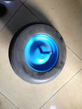 Solid Pu Flat Free Wheels 3.50-8 , Flexible Wheelbarrow Wheels