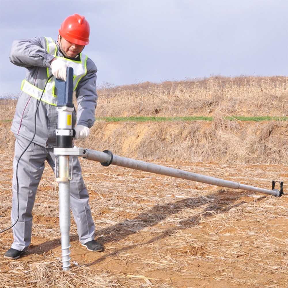 using ground screw machine install ground screw