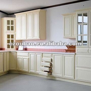 Kitchen Cabinet with Antique White Finish