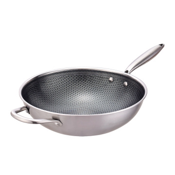 11inch tri-ply wok pan non-stick deep frying pan