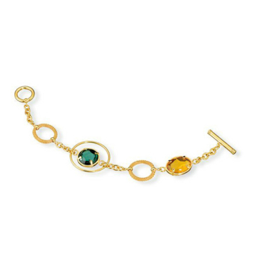 Cute gold charm bracelet with rhinestone