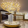 Modern Glass Gold Room Hanging Golden Chandelier