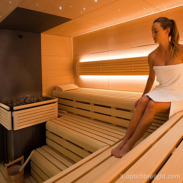 Illuminazione a LED in fibra di bastone per sauna
