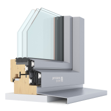 Joyfident Wood Cladding Aluminum Casement Window for Villas