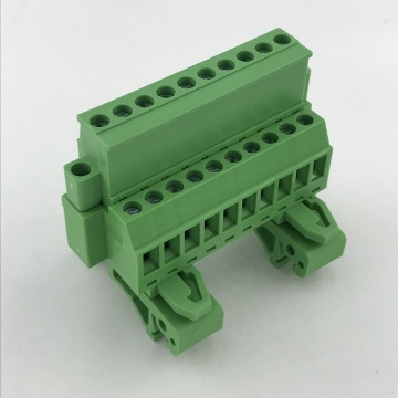 Din rail mounted terminal block with fixed screws