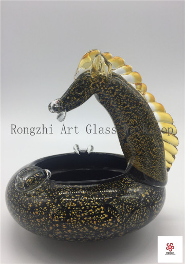 Cigarette Extinguisher Horse Glass Sculpture