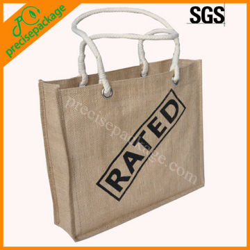 Promotional printed natural jute tote bag