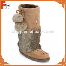 Top quality real rabbit fur winter boot cuff