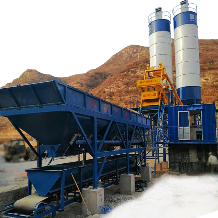 HZS50 control construction mini concrete batching plants