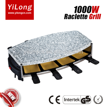 8-person classic raclette party grill with stone plate