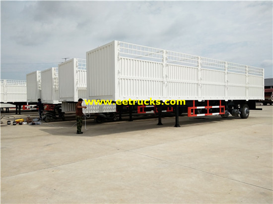 35ton Tri-axle Cargo Box نصف مقطورة