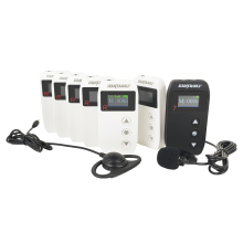 Portable Wireless Audio Tour Guide System: Transmitter Microphone and Handset Receiver for Travel