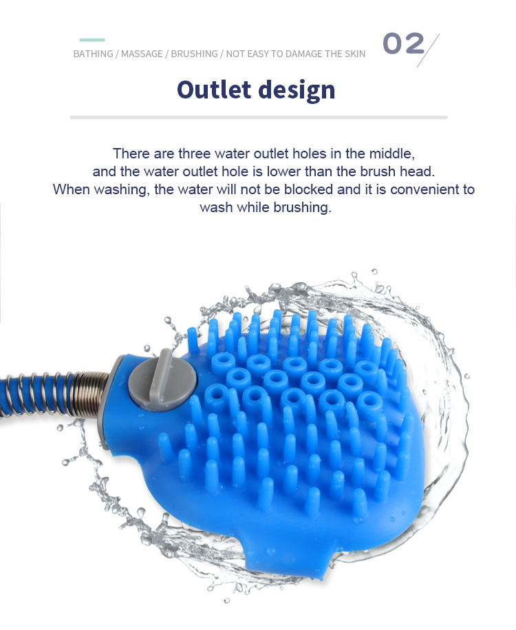 Factory Wholesale Portable Pet Water Washing Brush Dog Sprayer Bath Brush