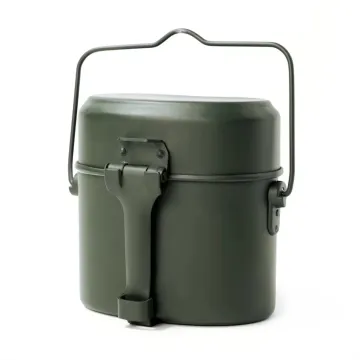 Original Nature Aluminum Mess and Griddle Kits Canteen Pot Patrol Camping Lunch Box Tactical Mess Kit
