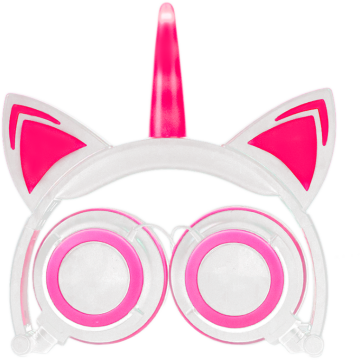 Factory LED Flashing Unicorn Cat Ears Headphones Kids