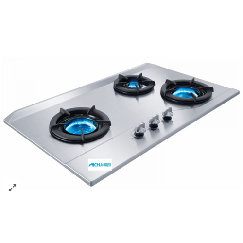 Inner 3-Burner terbina dalam Gas Hob Stainless Steel