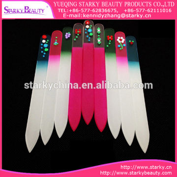 Wholesale OEM Printed Colorful Double Side Glass Nail File ,Crystal Nail File