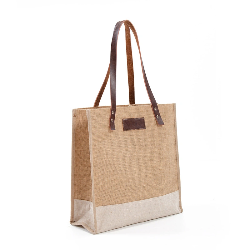 Promotional Gift Eco-Friendly Durable Reusable Jute Tote Bag with Full Logo Printed