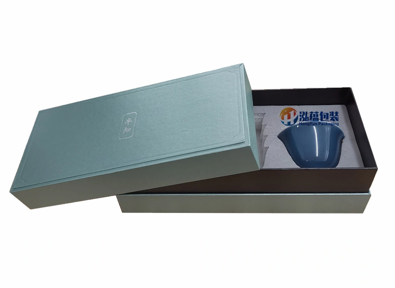 Customized Two Piece Luxury Gift Packing Box with Foam Insert for Tea Cup Display